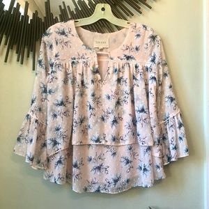 Moon River Azalea Floral Blouse
